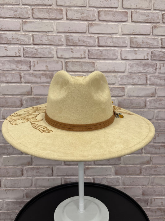 Sun Kissed Fedoras Flat Brim, Sand, Medium, Brand New