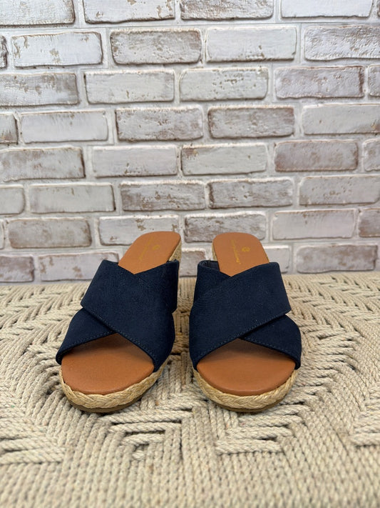 Tommy Bahama Wedges, Navy, 7.5, Used - Good