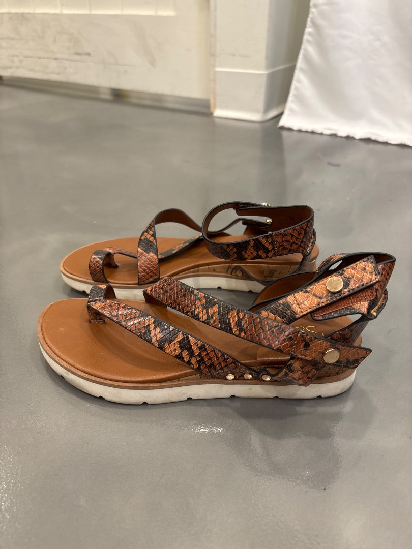Franco sarto Sandals, Brown snakeskin, 7, Used - Good