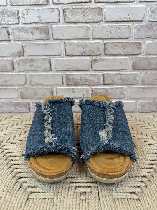 Minnetonka Wedges, Denim, 9, Used - Good