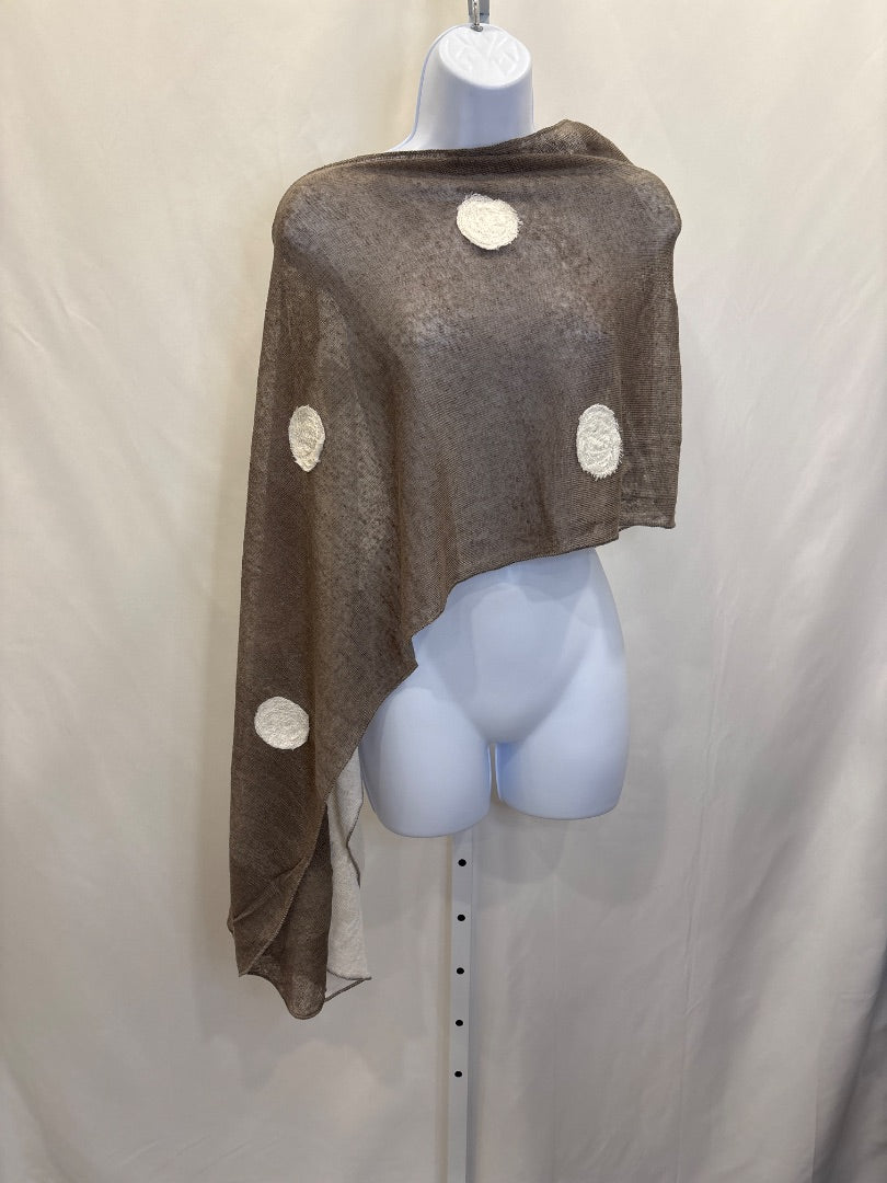 Various Shrug, Brown/white, One Size