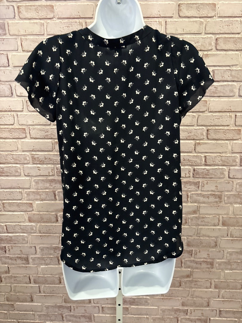 Ann Taylor Shirt, Dark navy/white, XS, Used - Good