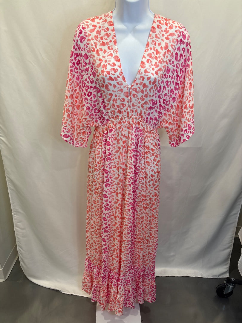 Coco + Carmen Dress, Pink leopard, S/M