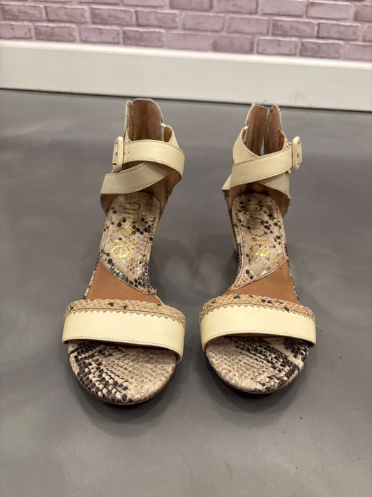 Nicole Heels, Snakeskin/white, 7, Used - Good