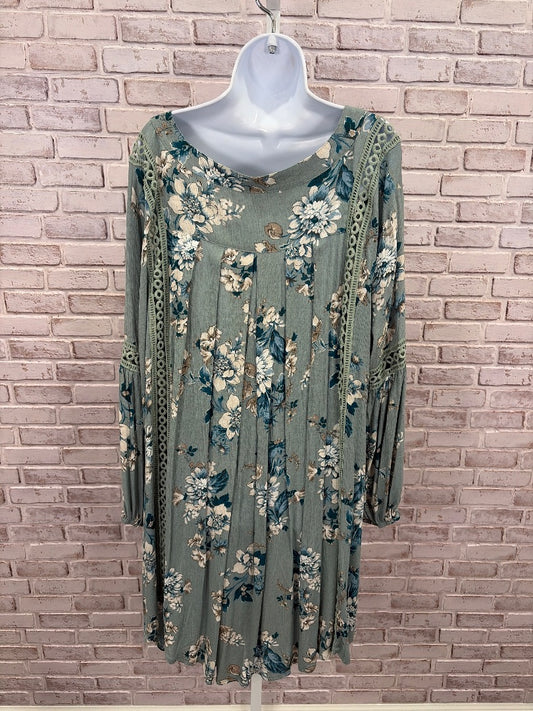 EGS Dress, Green floral, Large, Used - Good