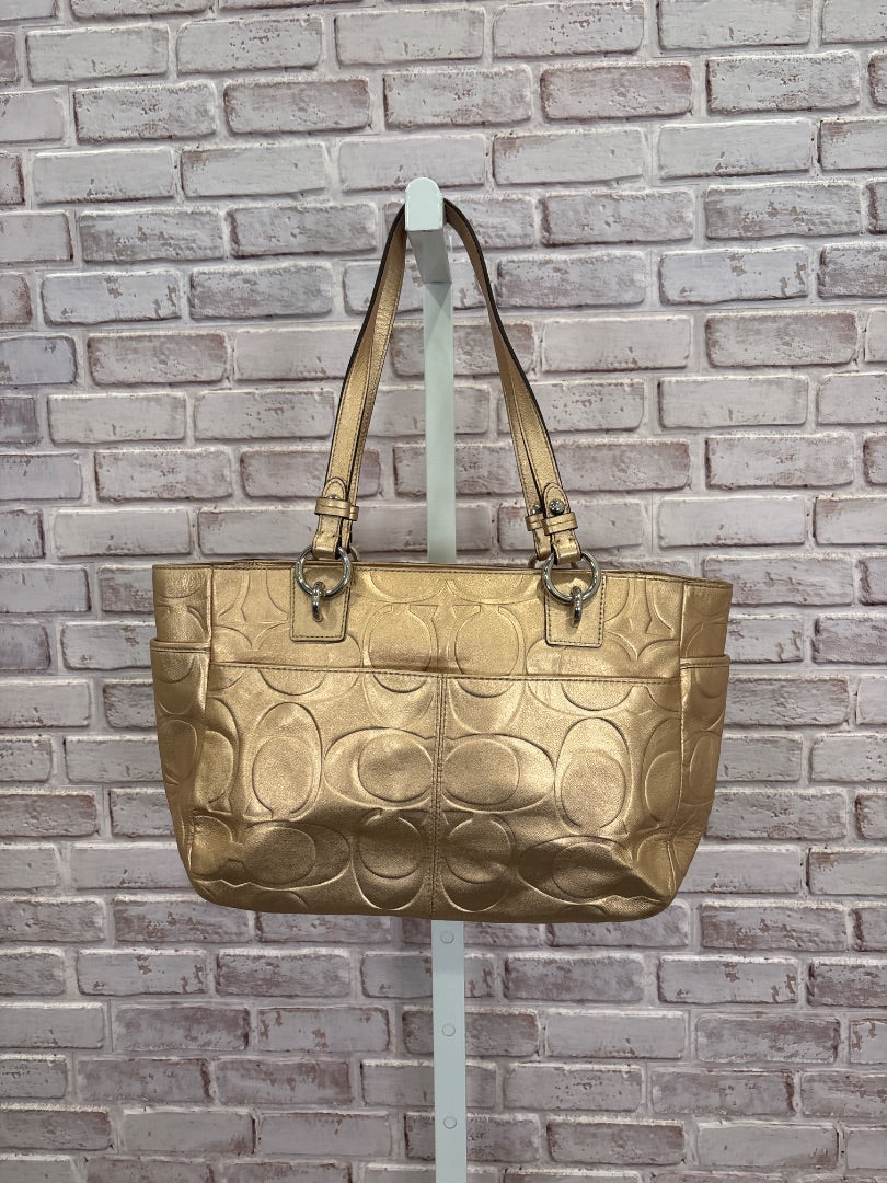 Coach Handbag, Gold, One Size, Used - Excellent