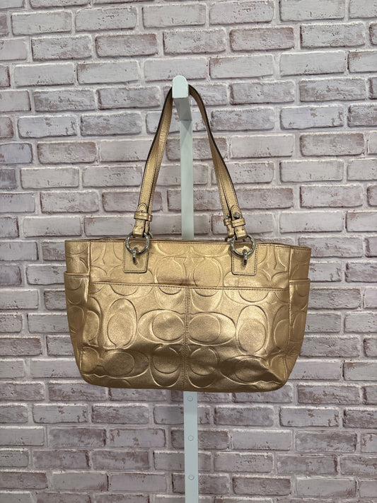 Coach Handbag, Gold, One Size, Used - Excellent