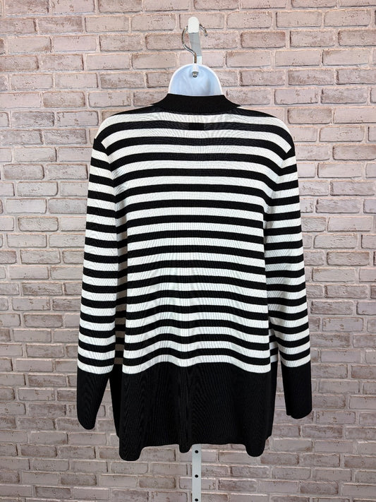 Anne Klein Cardigan, Black/White, Large, Used - Excellent