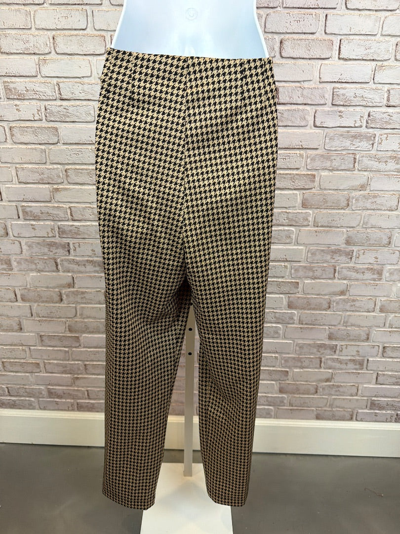 Velvet Heart Pants, black/beige houndstooth, Large, Used - Good