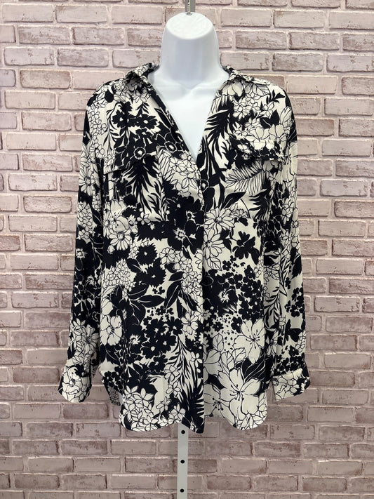 Ann Taylor Shirt, Black/white, Small, New With Tags