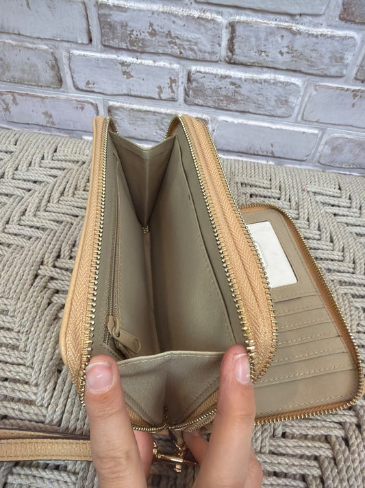 Landry Faux Leather Wallet clutch, Tan, One Size, Used - Excellent