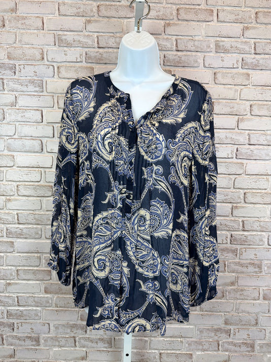 Lucky Brand Shirt, navy multi, Large, Used - Good