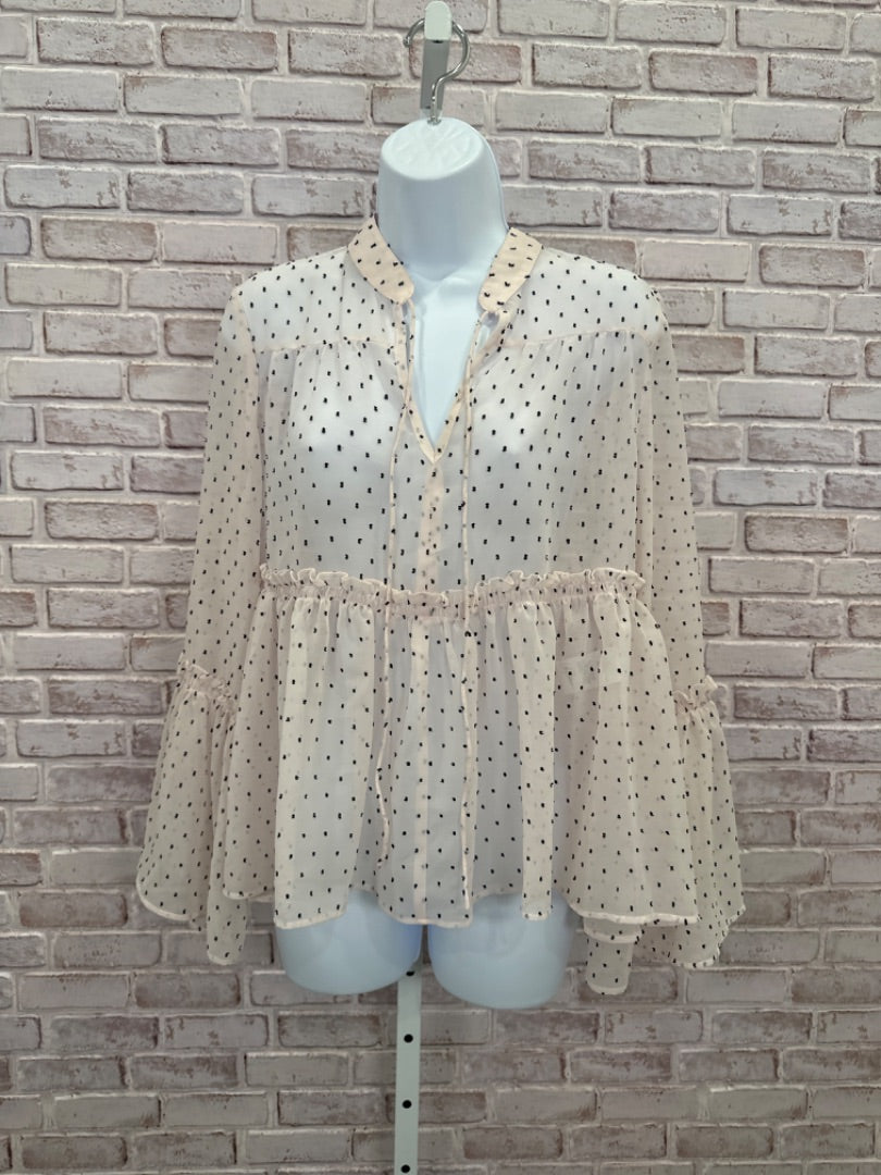 Lilly Edelman Shirt, Pink/black, XS, New With Tags