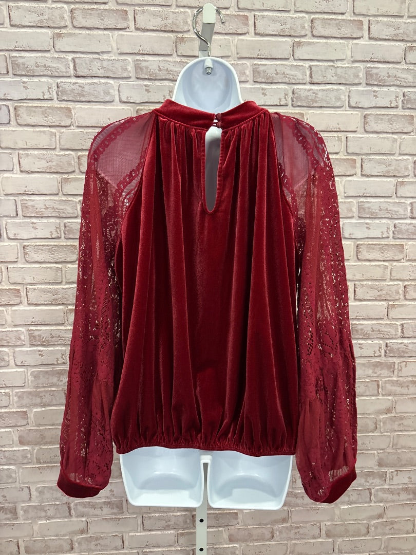 Free People Shirt, Burgundy, Large, Used - Good