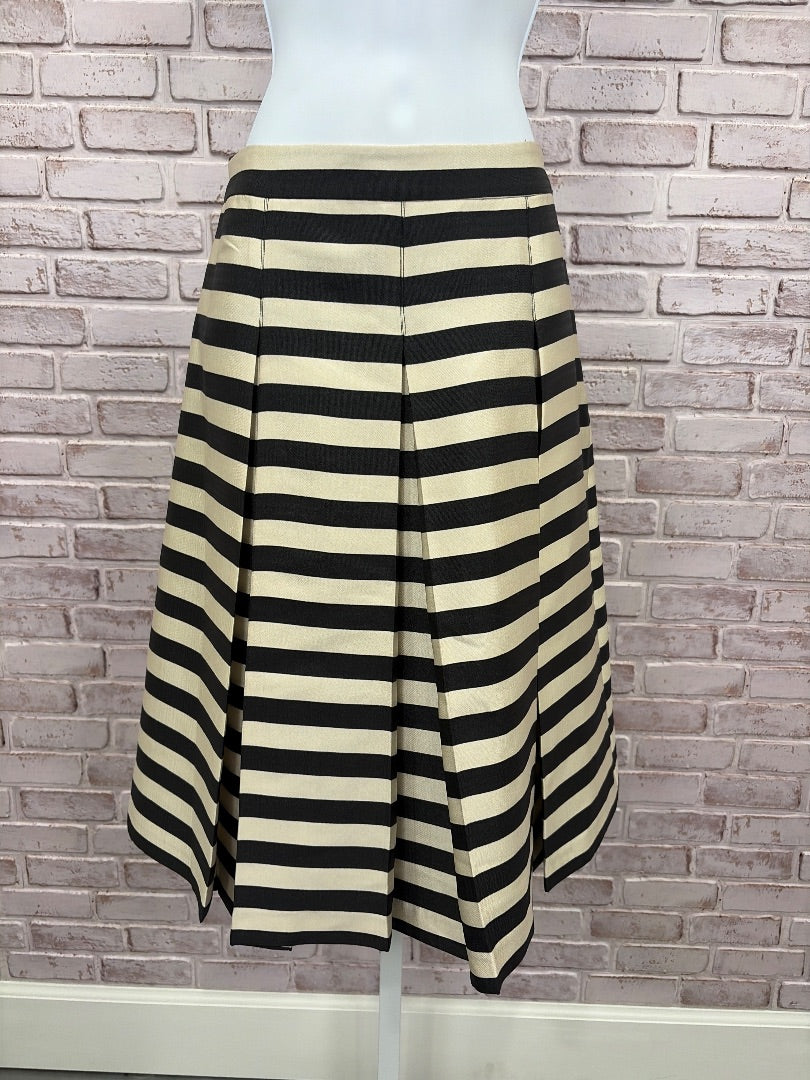 Halogen Skirt, Beige/black stripes, 4, Used - Good