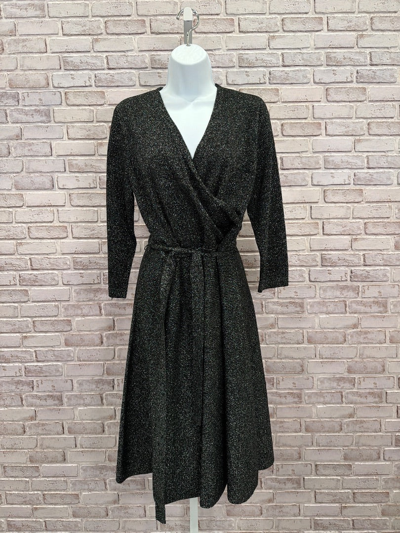 Talbots Merino Wool Blend Dress, Black/silver, Medium, New With Tags