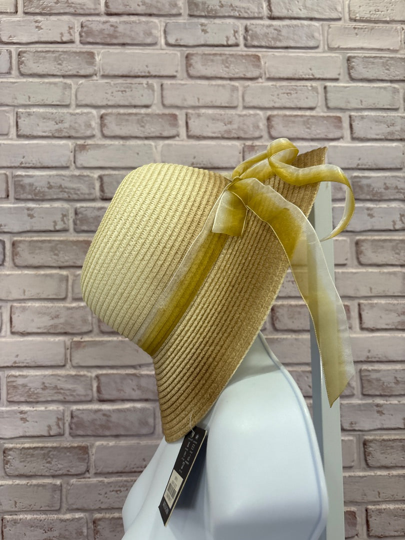 S.Christina Sun hats, Straw/yellow, One Size, New With Tags