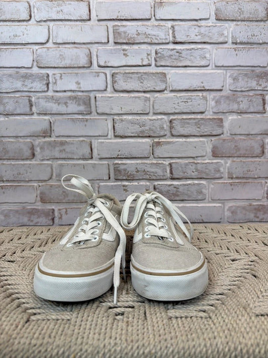Vans Lace Up Low Top Sneakers – Beige, Size 6.5 – Excellent Condition