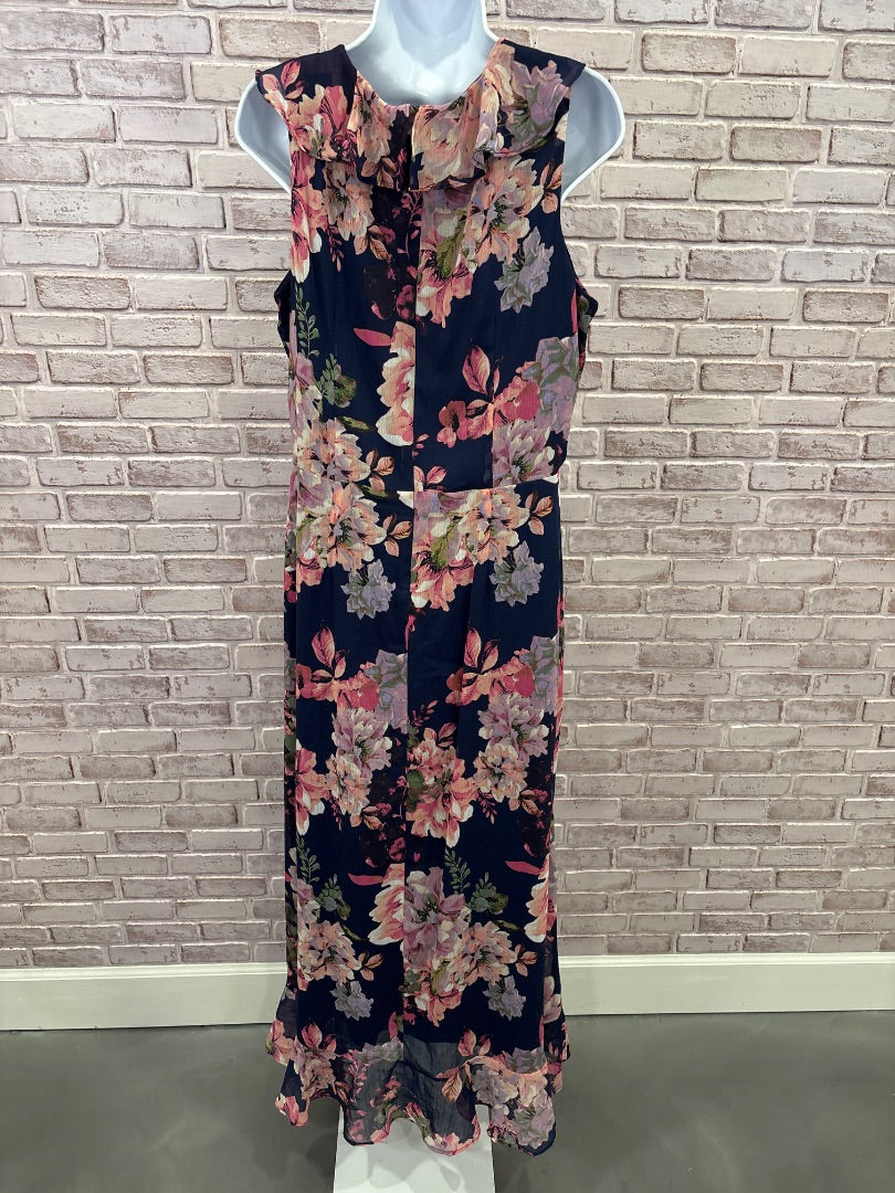 London Times Dress, Purple/pink floral, 14, Used - Good