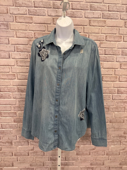 Brass plum Shirt, Denim, Medium, Used - Good