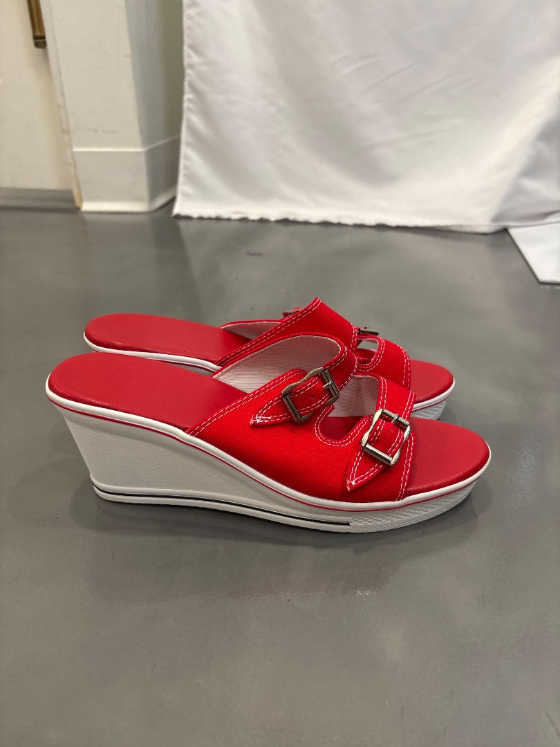 Various Platform sandal, Multi, 10, Like New