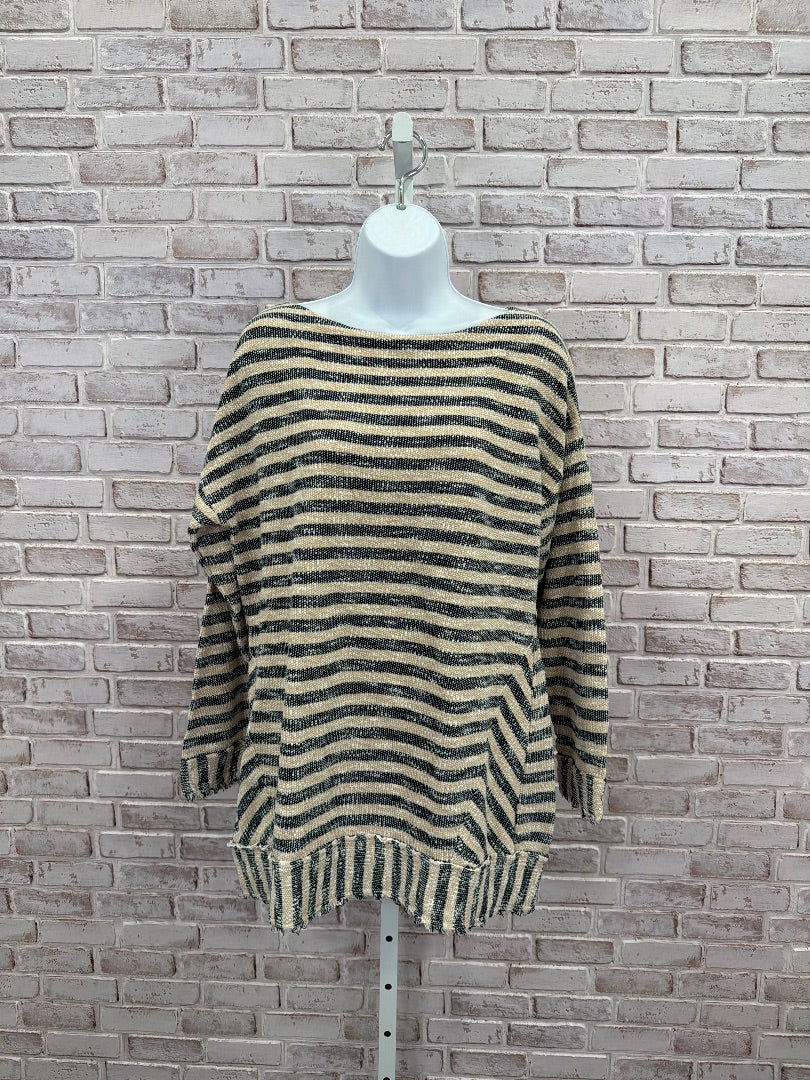 Soft Surroundings Sweater, XL, beige/navy, Used - Good