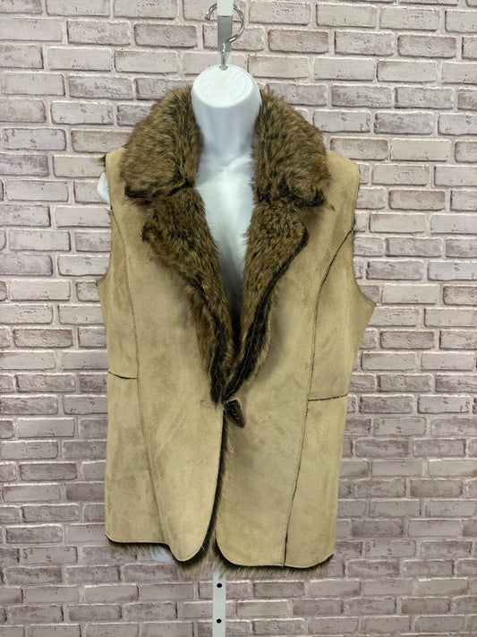 York Furrier Reversible Beaver fur Vest, Tan, 8, Used - Good