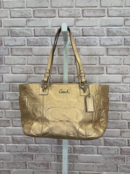 Coach Handbag, Gold, One Size, Used - Excellent