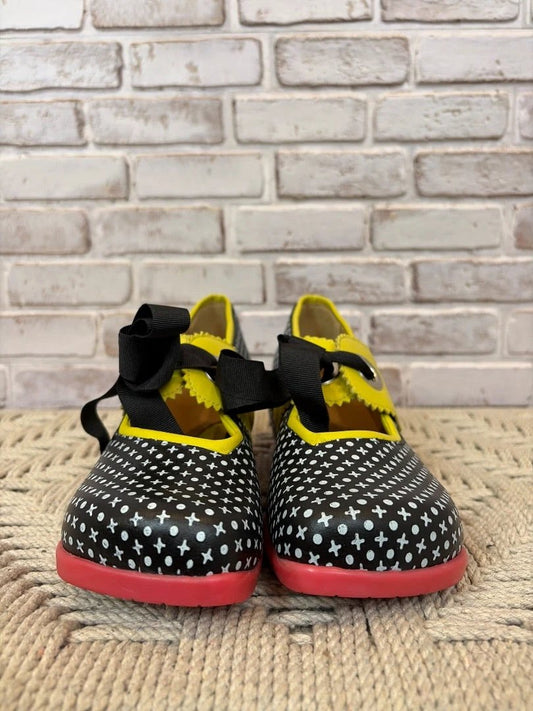 John Fluevog Clogs – Black/Dots, Size 9.5 – Brand New Condition
