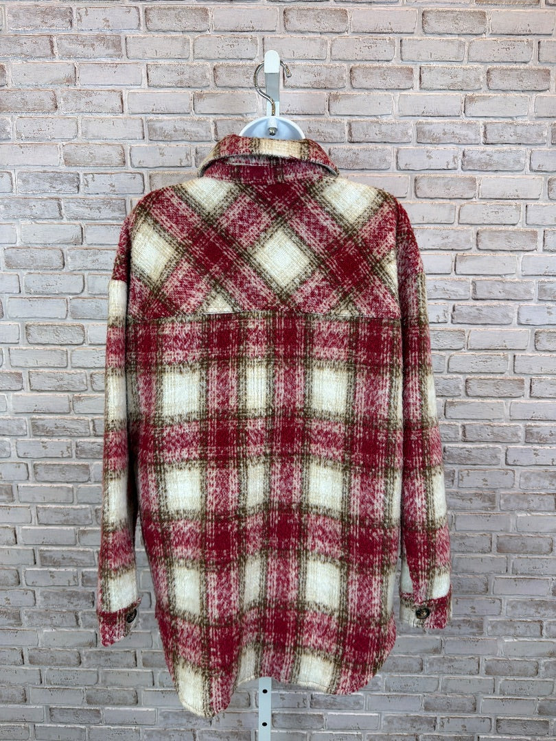 LA Hearts Jacket, red plaid, Medium, Used - Good