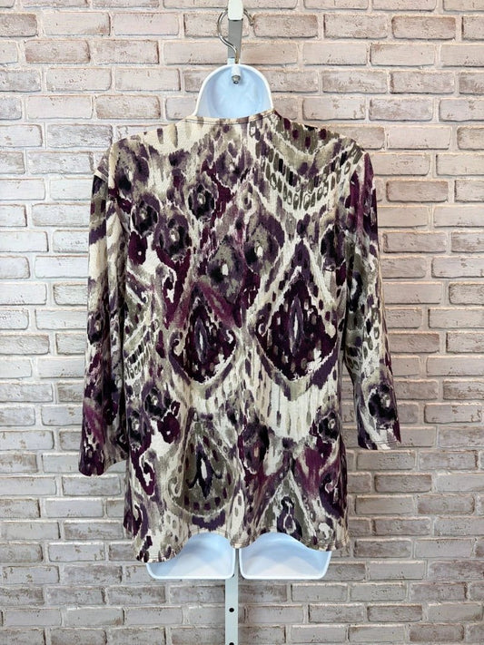 Easy Wear By Chicos Cardigan And Tank Set - Purple Multi - Excellent Condition