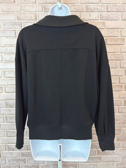Athleta Three-Quarter Zip Hoodie – Black, Size XS – Excellent Condition