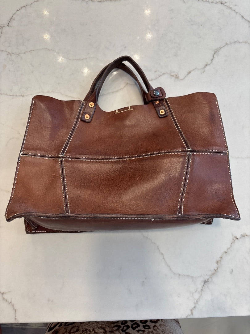 House of Rose Handbags, Brown leather, One Size