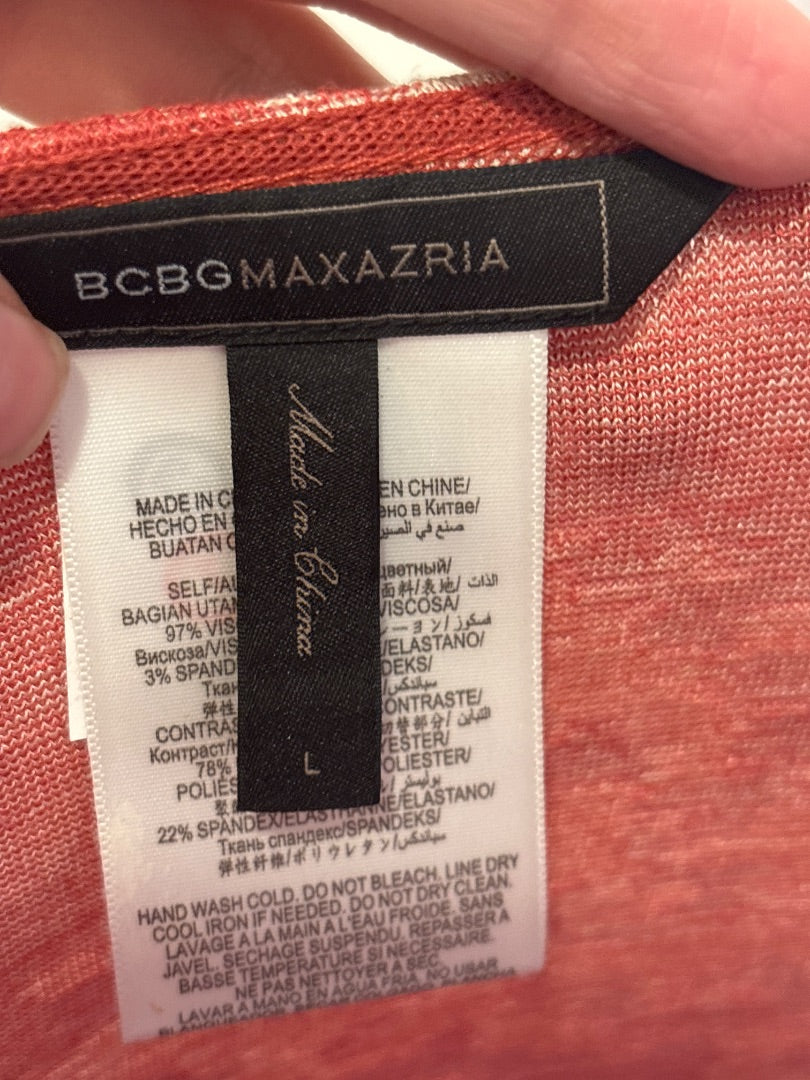Bcbgmaxazria Shirt, Orange multi, Large, Used - Good