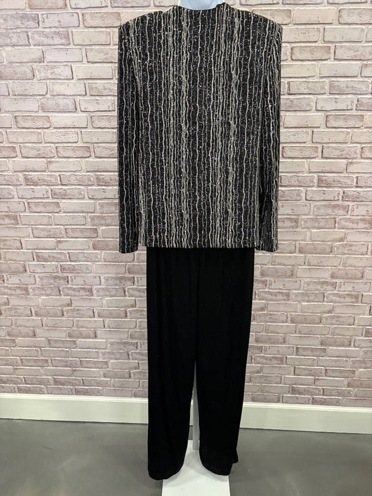 Alex Evenings Matching Clothing Set, Black/silver, 8, Used - Good