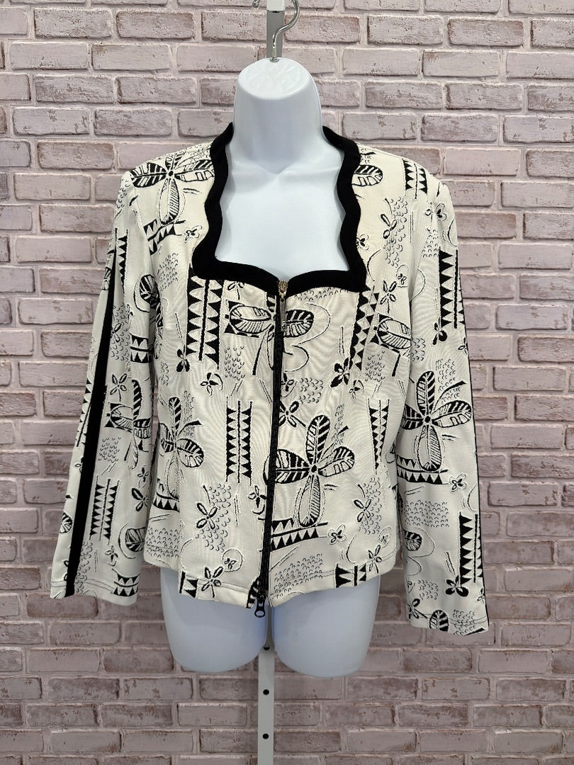 Joseph Ribkoff Jacket, white/black, 12, Used - Good