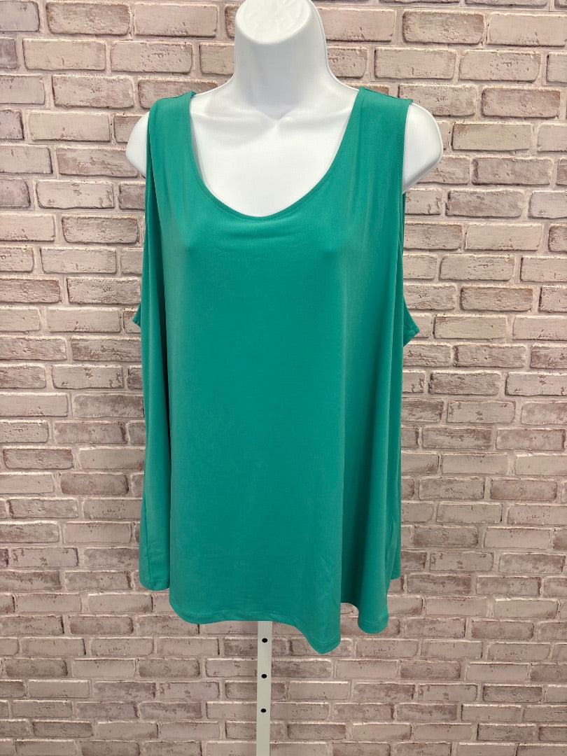 Susan Graver Shirt, Teal multi, XXL, Used - Good