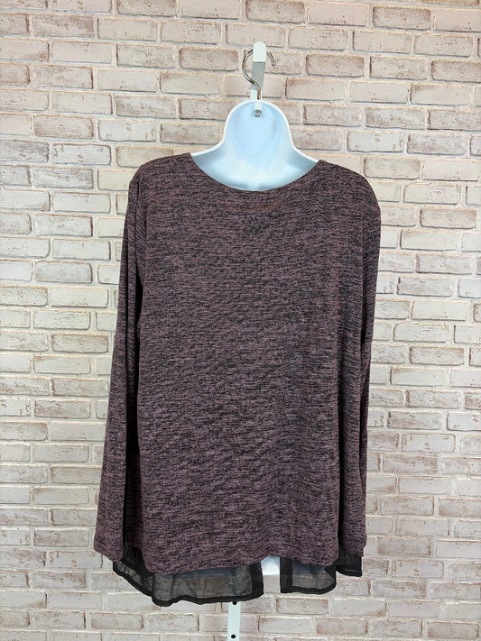 Nic + Zoe Shirt, Purple/black, XL, Used - Good