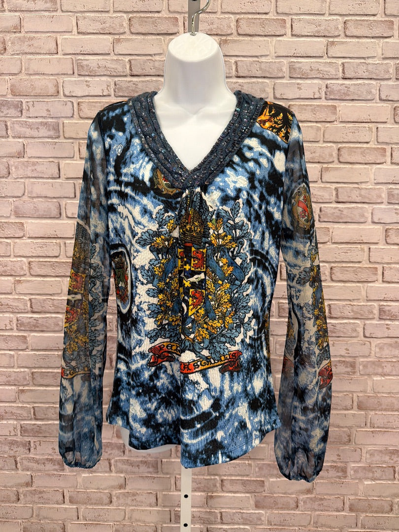 Alberto Makali Shirt, blue multi, XL, Used - Good