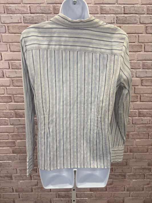 Talbots Shirt, Blue/white stripes, 14, Used - Good