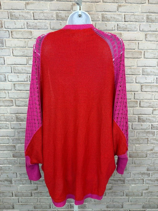 Davi & Dani Top - Cardigan – Davi & Dani Cardigan, Red/pink, Small, New With Tags