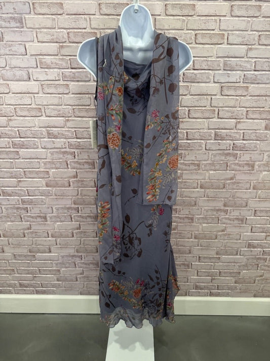 Papell boutique evening Dress, Grey multi, Large/10, New With Tags - Chill Boutique Consignment