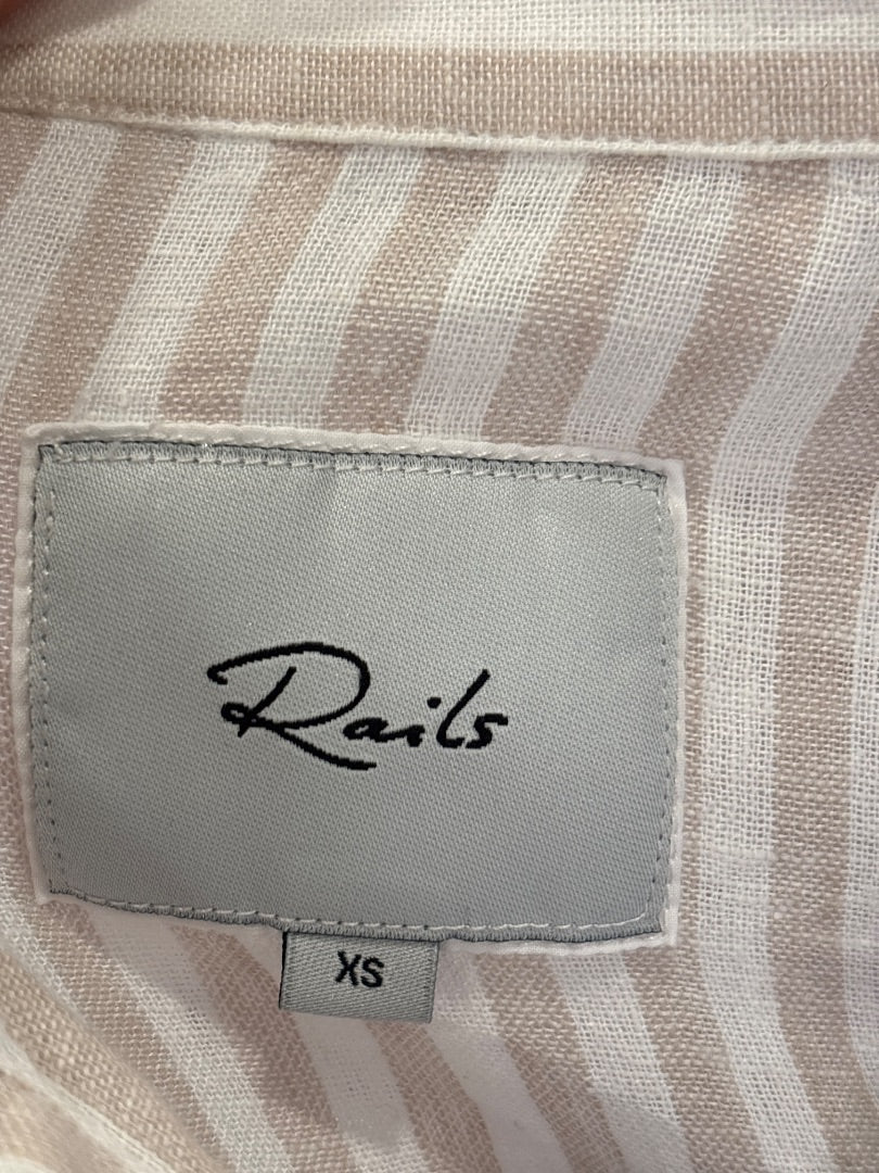 Rails Shirt, Brown/white stripes, XS, Used - Good - Chill Boutique Consignment