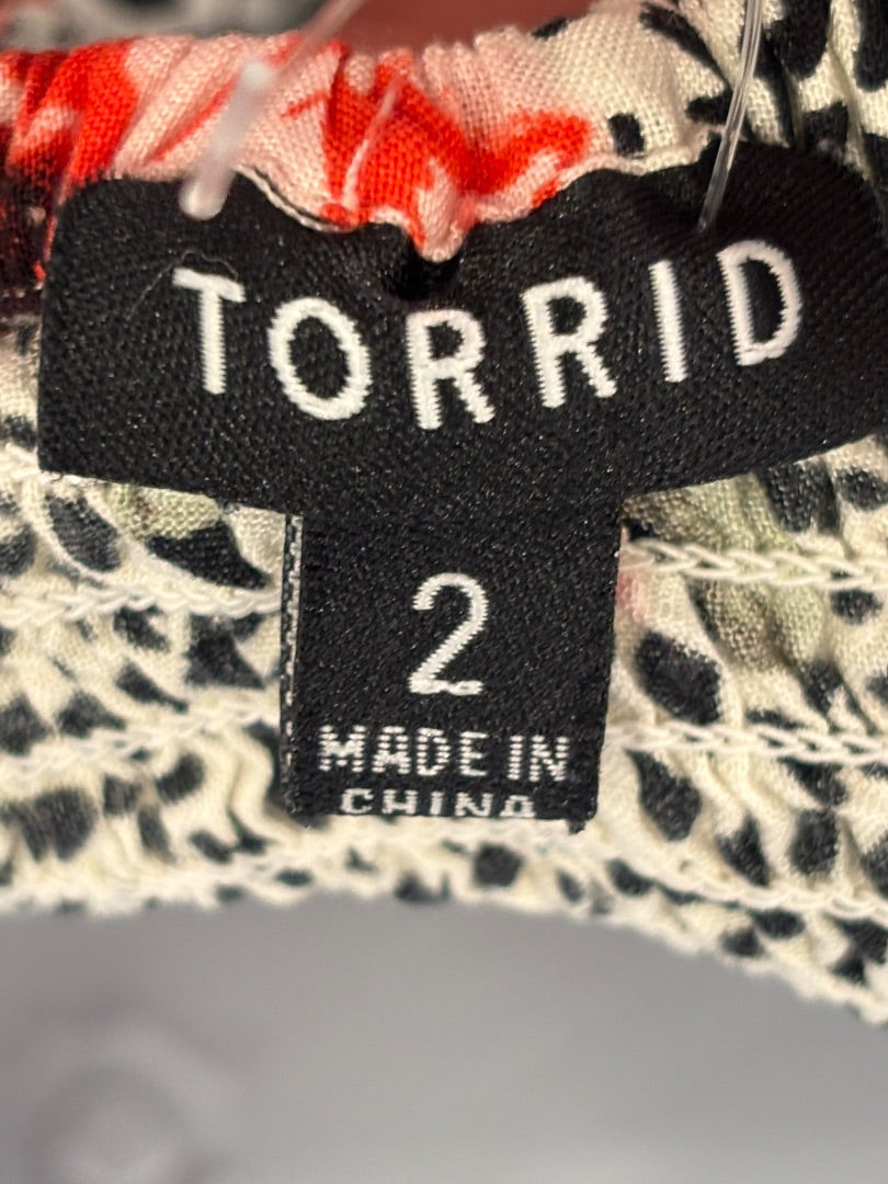 Torrid Dress, Black/white floral, 2, Used - Good