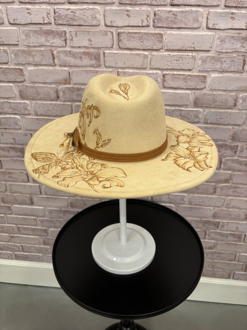 Sun Kissed Fedoras Flat Brim, Sand, Medium, Brand New