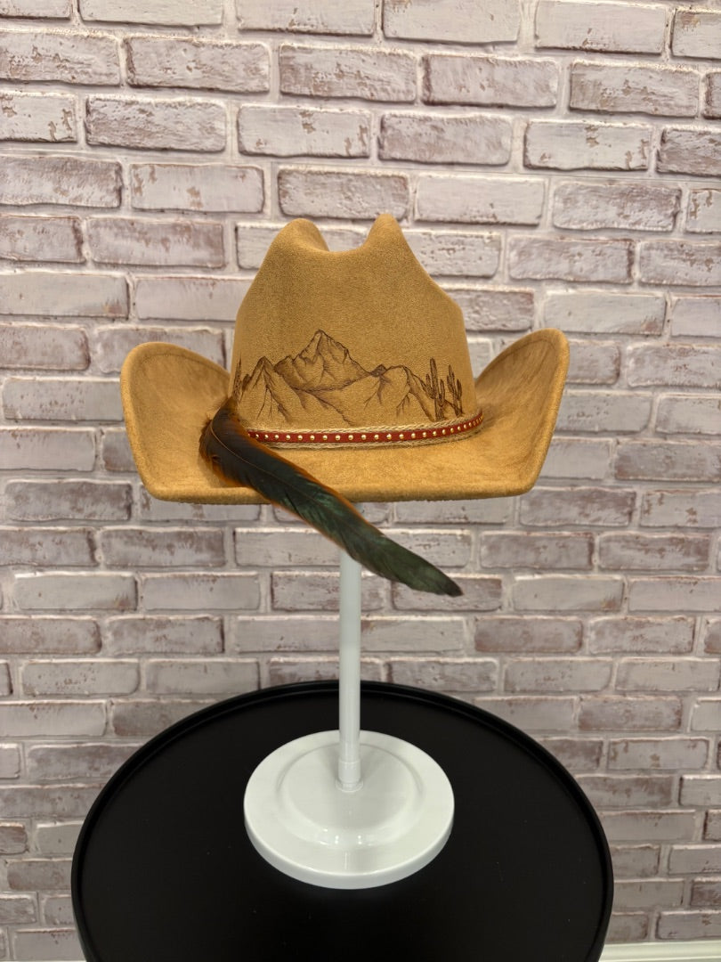 Sun Kissed Fedoras Cowgirl Hat, Tan, Medium, Brand New