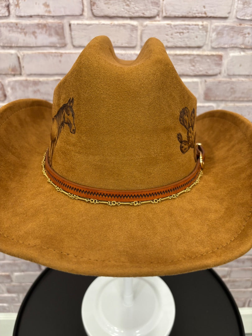 Sun Kissed Fedoras Cowgirl Hat, Rust, Medium, Used - Good