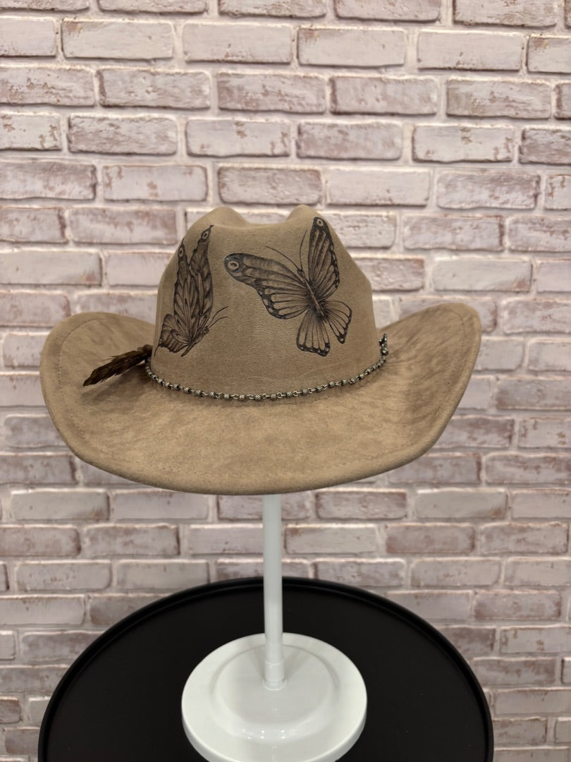 Sun Kissed Fedoras Cowgirl Hat, Greige, Medium, Brand New