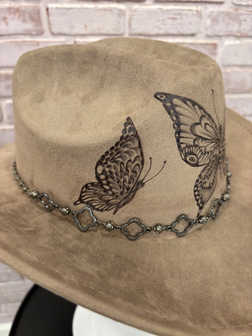 Sun Kissed Fedoras Cowgirl Hat, Greige, Medium, Brand New