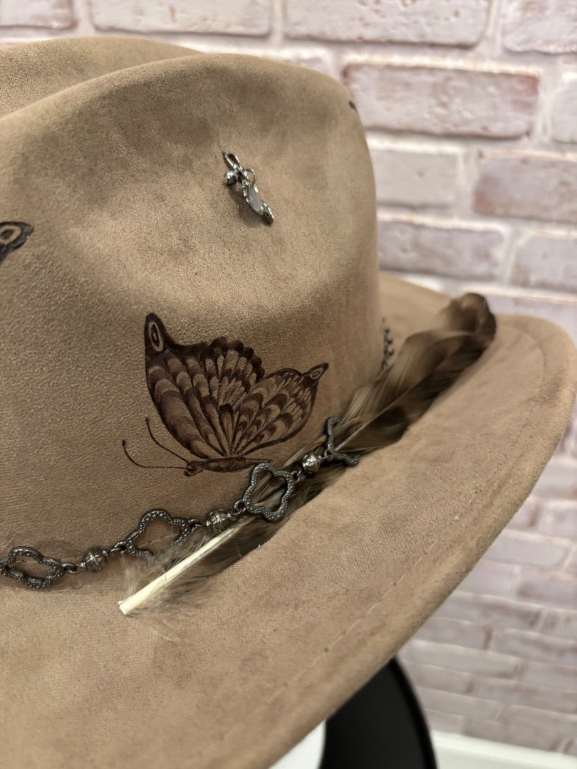 Sun Kissed Fedoras Cowgirl Hat, Greige, Medium, Brand New